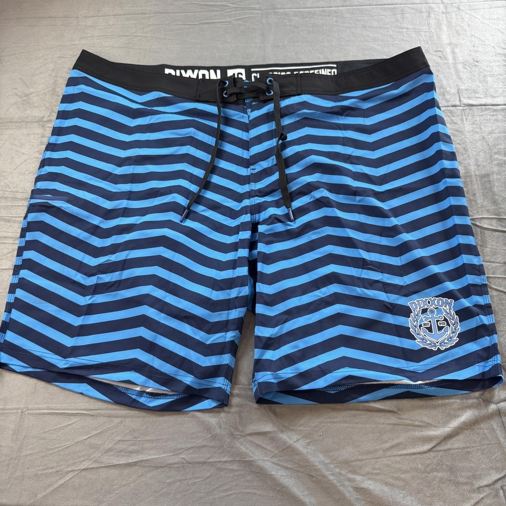 Dixxon Mens Board Shorts 46 Blue Chevron The Swell Nautical Swim Trunks Nautical